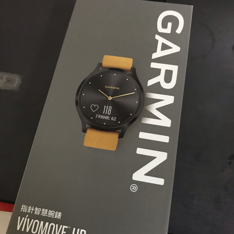 GARMIN vivomove HR,典雅款,深邃黑,全尺寸,指針智慧腕錶,vivomoveHR