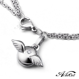 AchiCat．天使蛋手鍊．白鋼．天使精靈．客製化刻字．生日禮物．B576