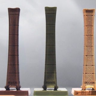 世界著名建築模型 中國尊北京地標建築模型金屬立體桌面擺件 中國北京旅遊紀念品 建築迷收藏特色禮品