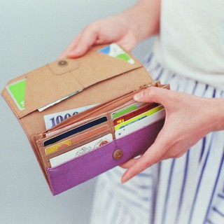 紫色-帆布可水洗紙 長夾[1983ER] 超輕量/皮夾/錢包/色票系列