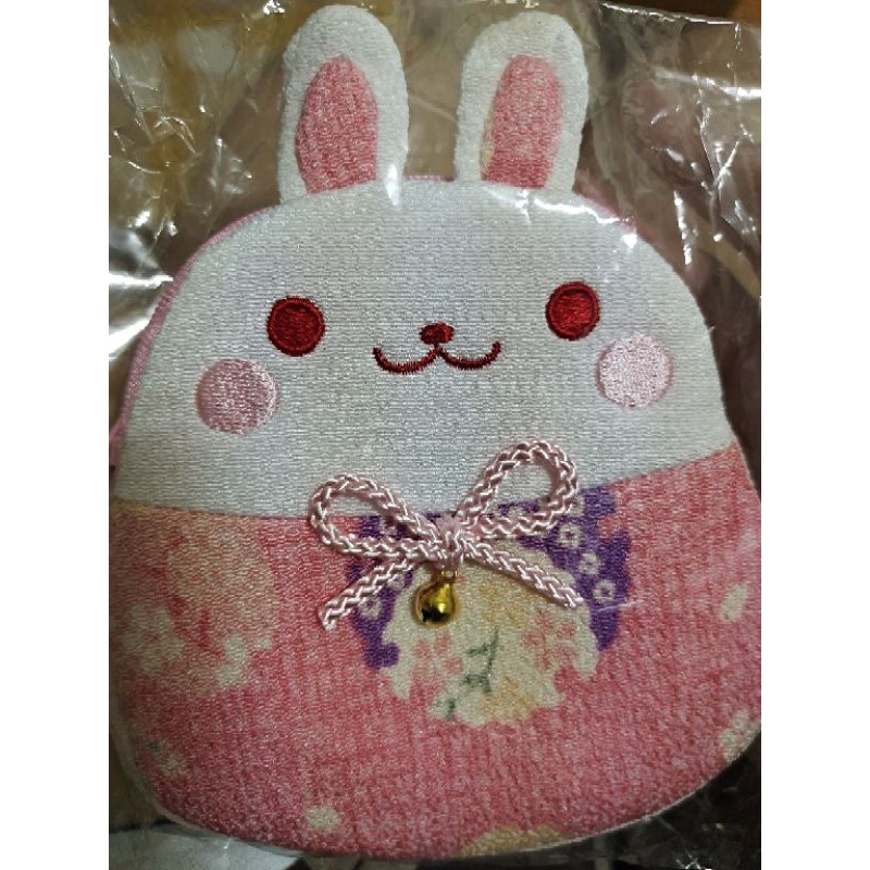 日本 京都購入 和風 和服 粉紅 兔子造型 零錢包