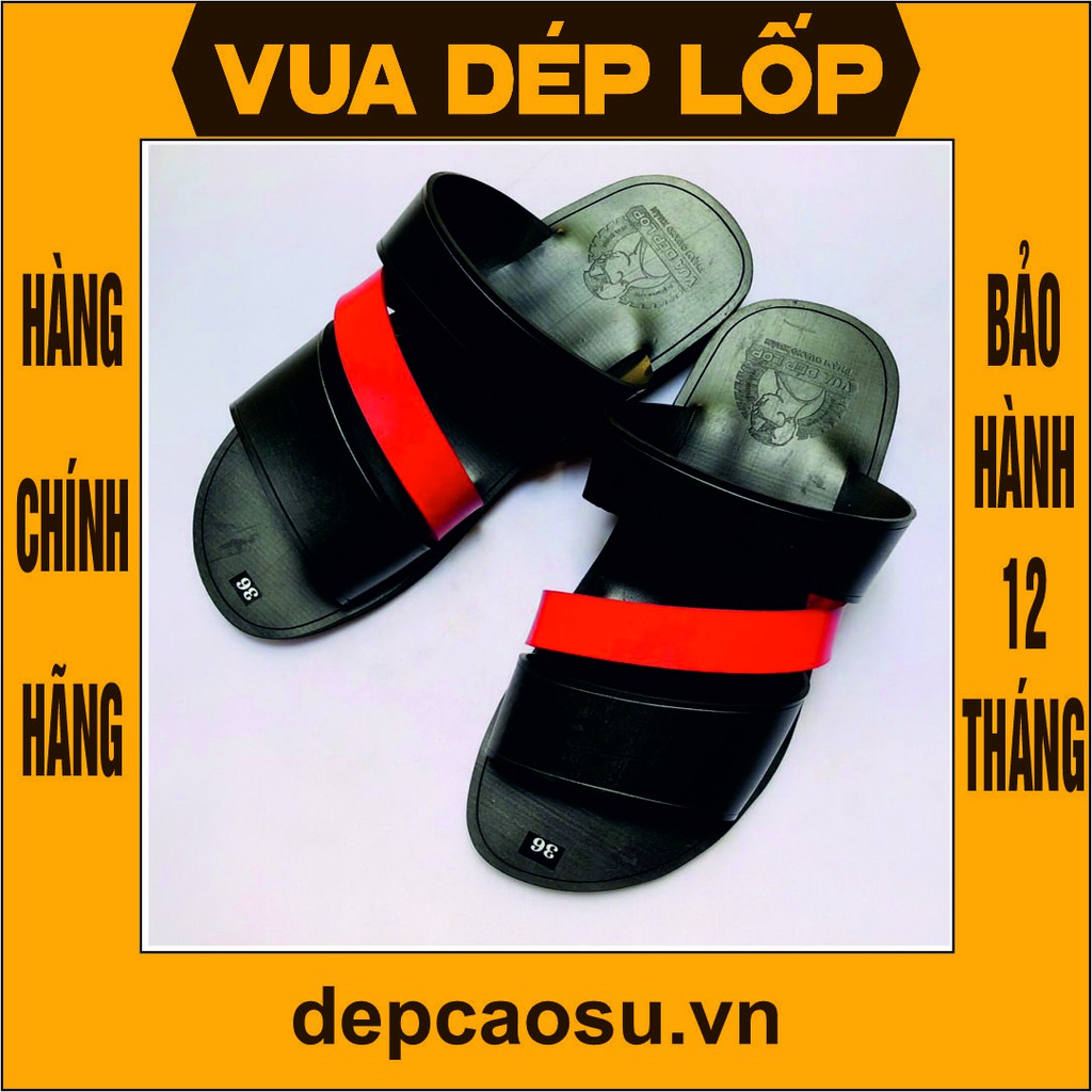 紅色 3 交叉綁帶涼鞋高底 2.5 厘米 King Brand Pham Quang Xuan 輪胎拖鞋,正品照片,