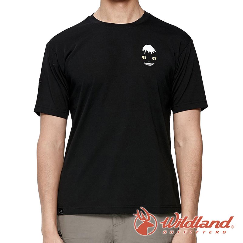 【wildland 荒野】Wildalnd X喵吉山 中性 機能圓領T恤『黑色奇萊』M1660