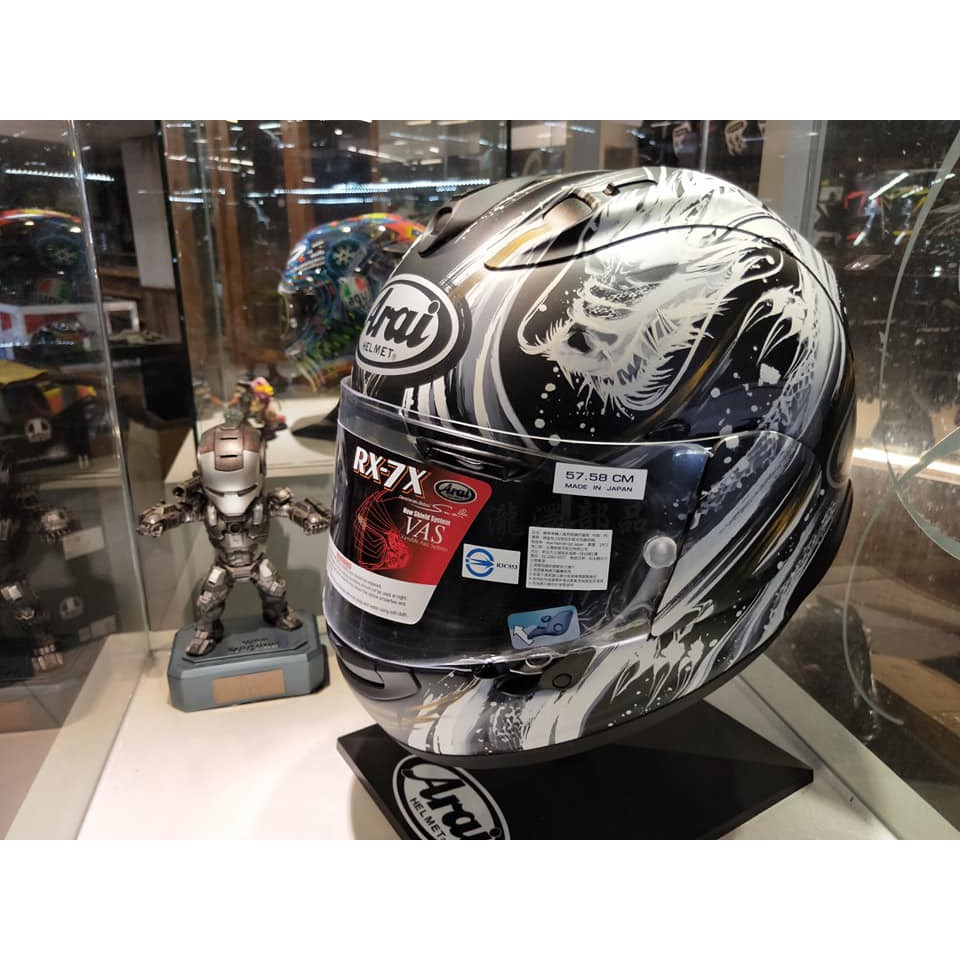 瀧澤部品日本arai Rx 7x 全罩安全帽kiyonari 清成龍一透氣舒適水墨龍通勤機車重機 蝦皮購物