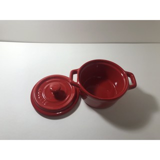 時尚Mini圓形烤皿附蓋 - 紅色
