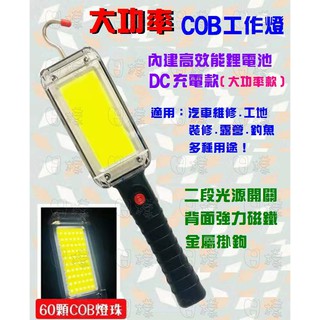 《日樣》COB LED 20W多功能工作燈 手電筒 露營燈 汽車維修 內建電池/充電/吊掛/背面磁鐵 登山露營 多用途