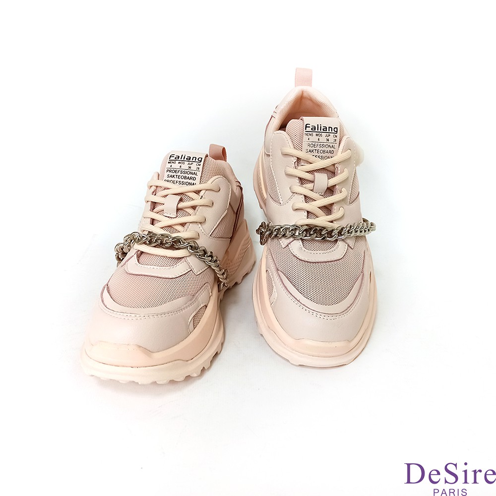 【DeSire】金屬掛鍊造型老爹鞋-粉色(1337206-70)21AW超新款