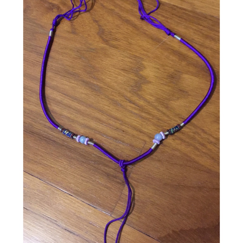 深紫色中國繩結項鍊 編繩