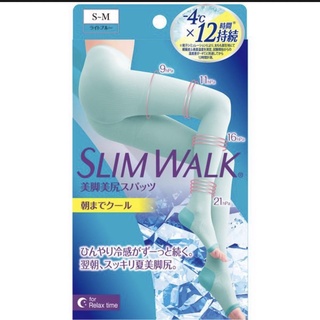 ［ Hee.JP ] 現貨 SLIMWALK 夏季專用 超輕量涼感 包臀美腿襪 接觸冷感 骨盆包覆 睡眠襪 日本代購