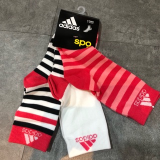 ［喬比熊］Adidas Stripy Ankle 3包裝中童運動襪