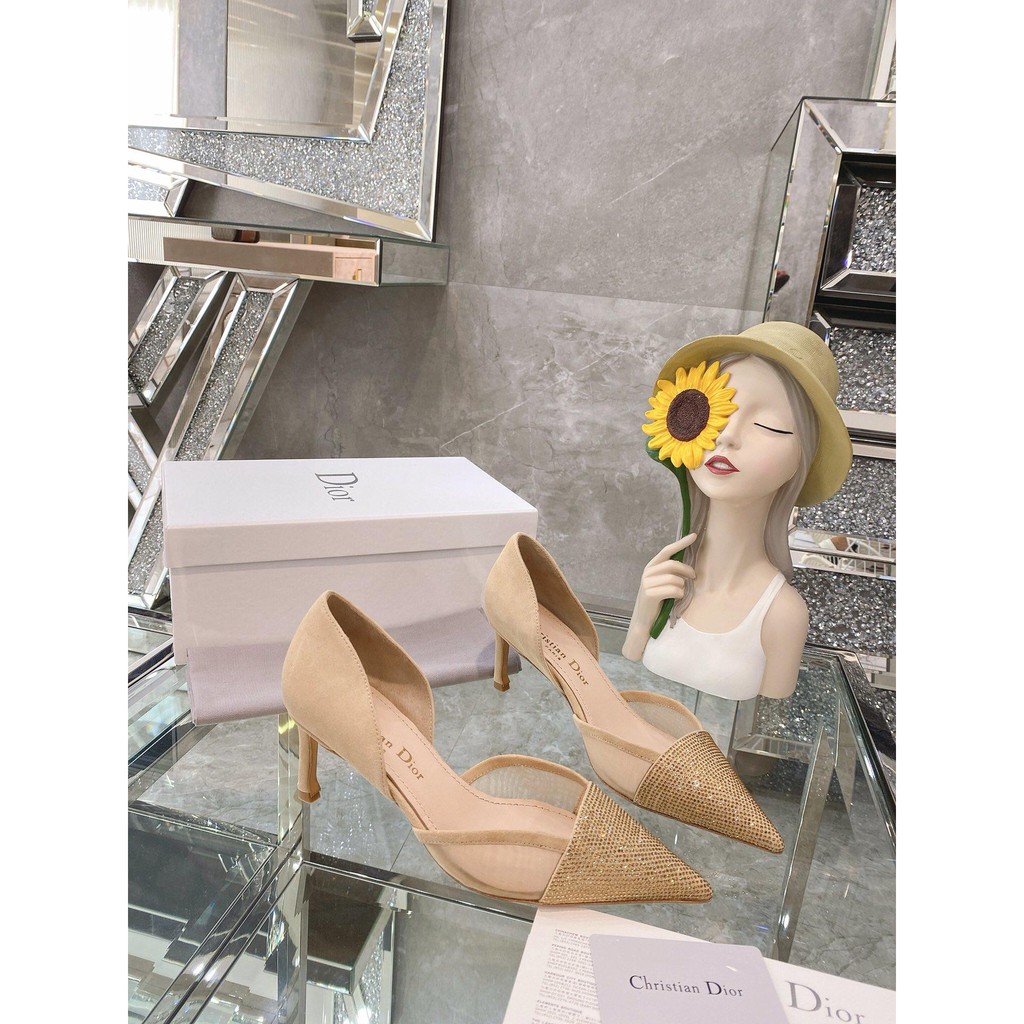 二手迪奧dior 21春夏高定款尖頭女鞋cd水鉆高跟婚鞋angelababy同款包鞋高跟鞋 蝦皮購物