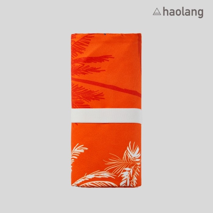 Haolang 夏威夷橘超吸水運動浴巾(纖維毛)/快乾浴巾