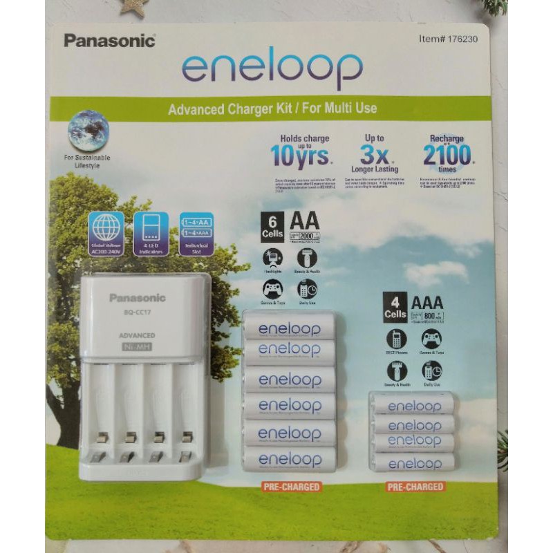 特價🌿COSTCO Panasonic國際牌充電器&amp;充電電池組(3號電池6顆+4號電池4顆)國際牌充電電池組