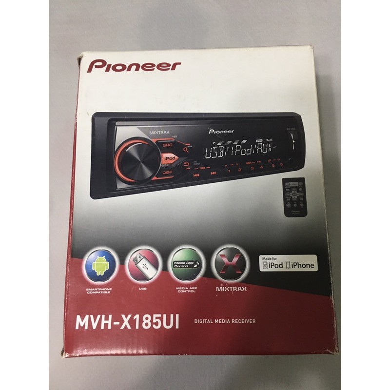 Pioneer 先鋒牌 汽車音響主機 MVH-X185UI 支援USB AUX 音源輸出 附全新遙控器