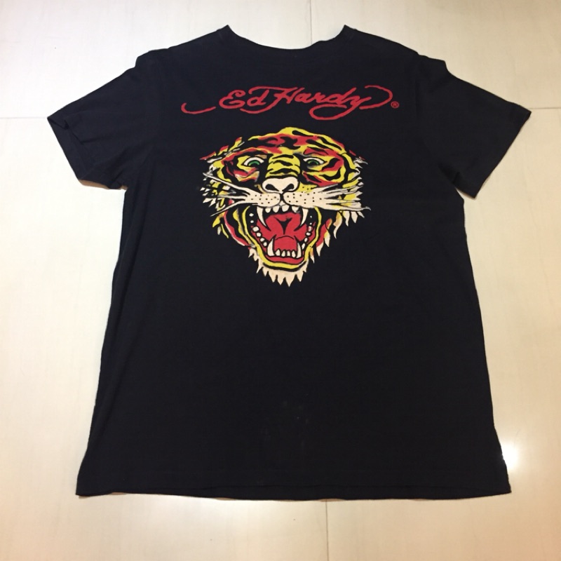 100%真品 ed hardy 黑色 老虎頭 T恤