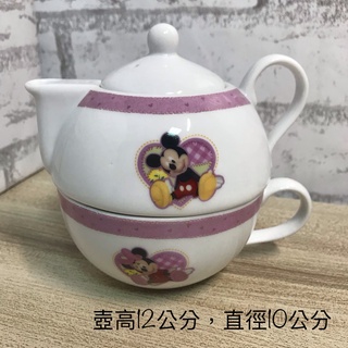 臺灣製 迪士尼茶壺 米奇 米妮 雙層陶瓷下午茶杯壺組合 茶杯 茶壺 水杯 水壺 咖啡杯 咖啡壺 水壺 水杯 米老鼠