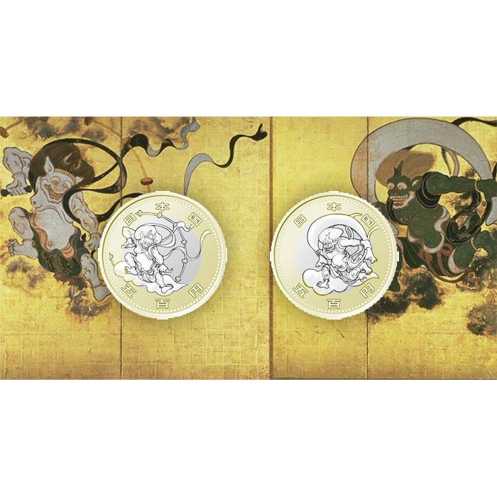 【日本舞鶴馬】 "現貨" 2020奧帕運 風神 雷神紀念幣保殻精裝   五百元紀念幣風神、雷神 奧運史上第一次順延