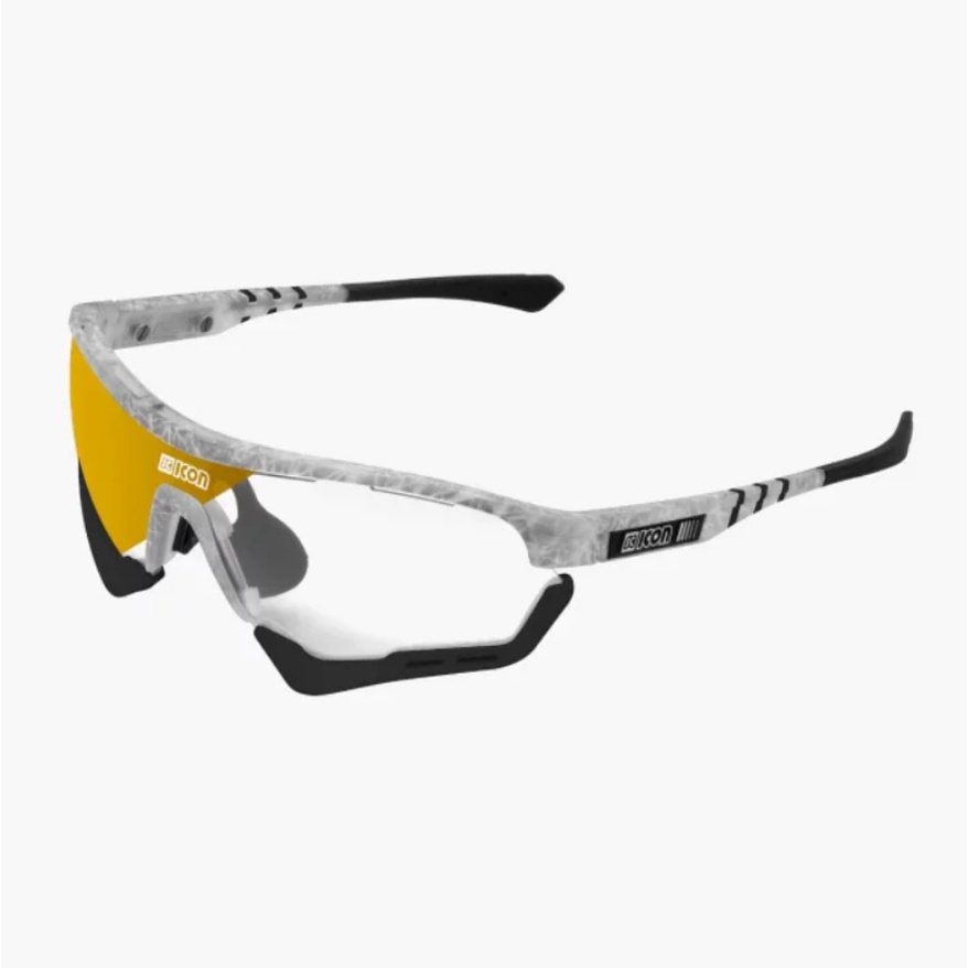 SCICON AEROTECH XL PHOTOCHROMIC 運動眼鏡 霧面冰凍灰框/鏡面銅片(變色片)