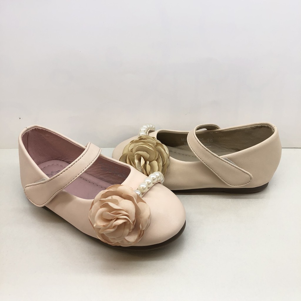 女童涼鞋 2020韓版夏季新款 兒童公主鞋 包頭護趾 珠珠 小花 繡球花 寶寶童鞋 粉 米色
