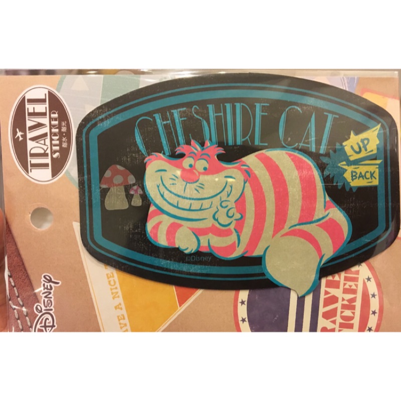 迪士尼 行李箱貼 歐美風 愛麗絲夢遊仙境 妙貓 妙妙貓 隱形貓