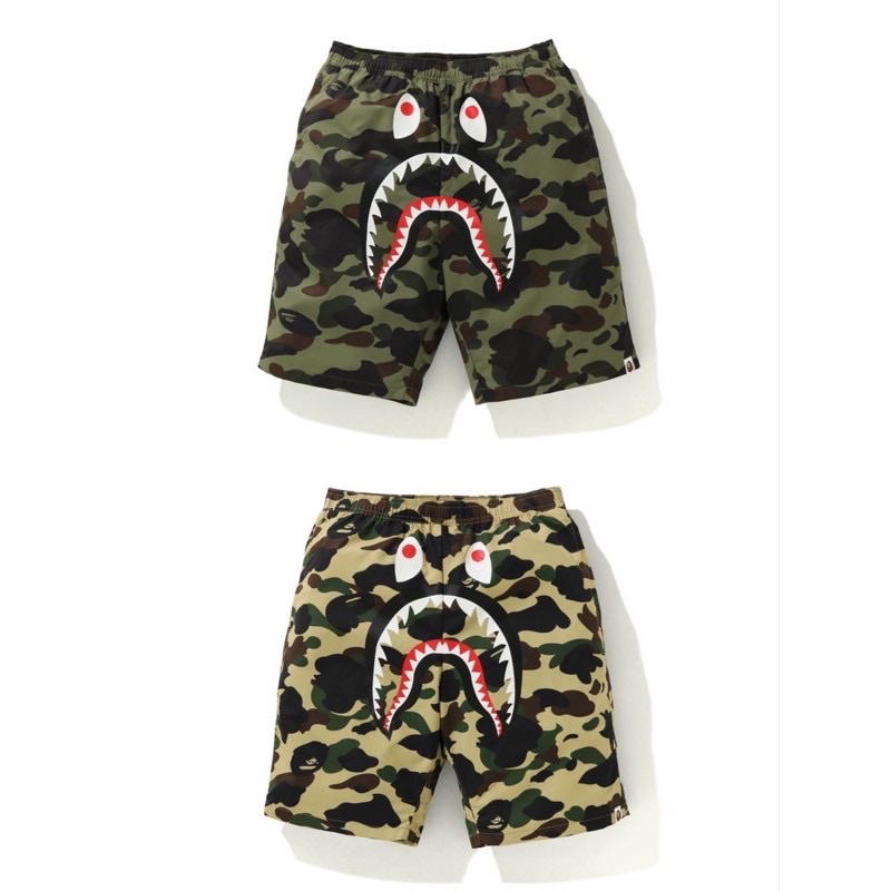 BAPE 1ST CAMO SHARK BEACH PANTS 鯊魚 迷彩 海灘褲 短褲