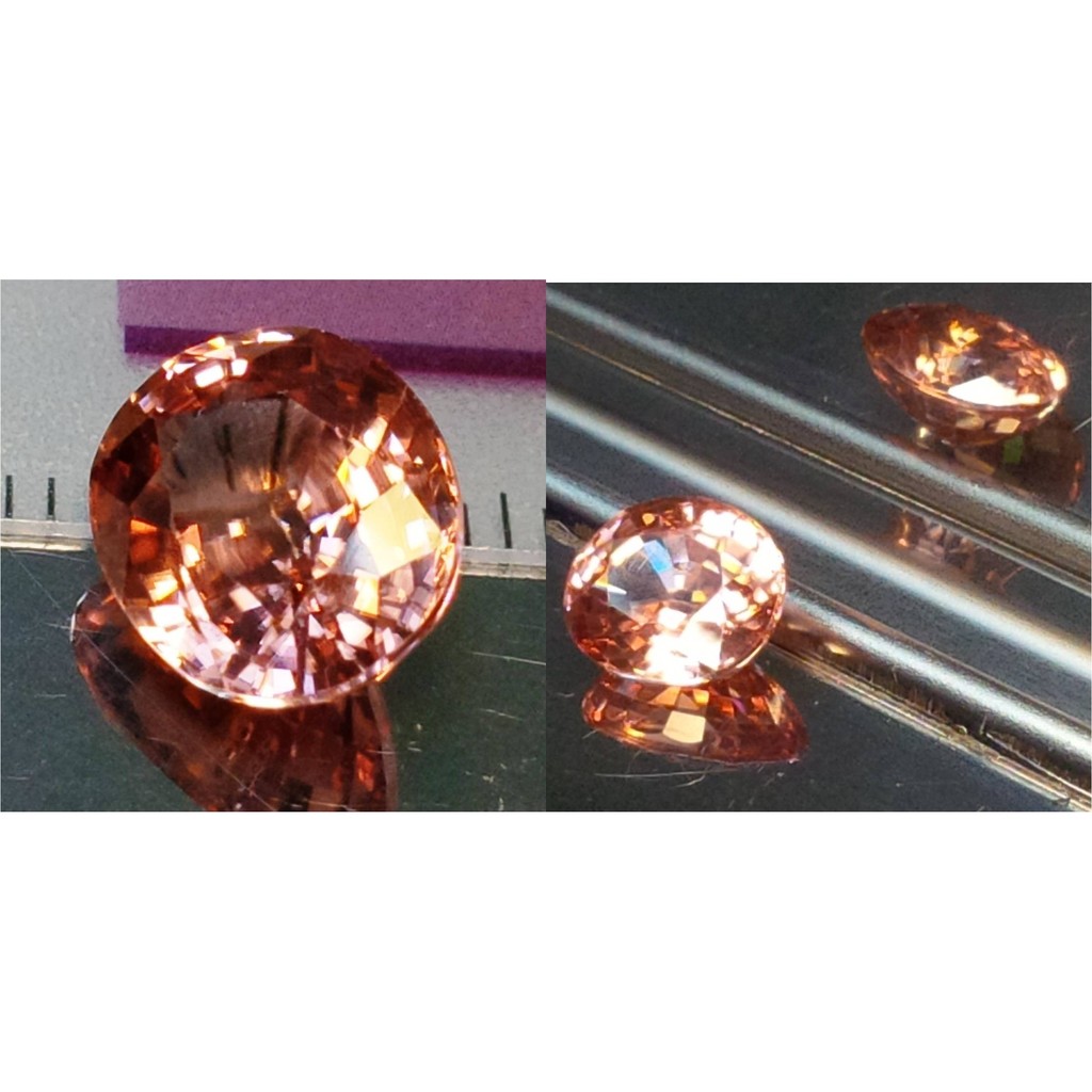 天然無處理粉紅色風信子石 鋯石zircon橢圓型切面裸石4 37克拉 蝦皮購物