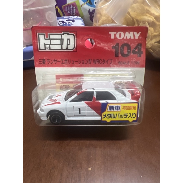 多美全新日版吊卡TOMICA MITSUBISHI LANCER EVO IV WRC 三菱NO.104