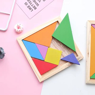 木製七巧板 七巧板益智拼圖 幾何圖形 彩色拼畫 七巧板 益智玩具 拼圖