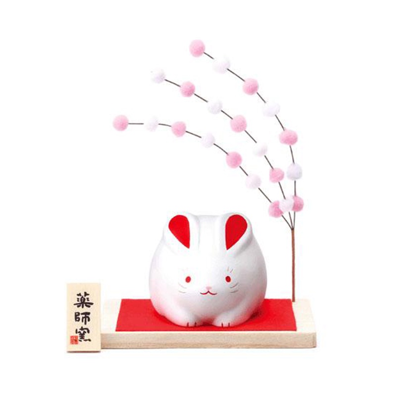【藥師窯】日本福兔 招福卯 餅花飾干支擺飾 過年新春 兔年擺飾 干支-丹尼先生雜貨舖