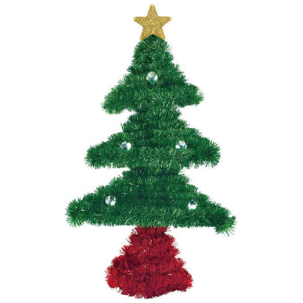 派對城 現貨 【6.5吋立體絲絲裝飾1入-聖誕樹】 歐美派對 派對裝飾 吊飾 聖誕節 聖誕佈置 派對佈置 拍攝道具