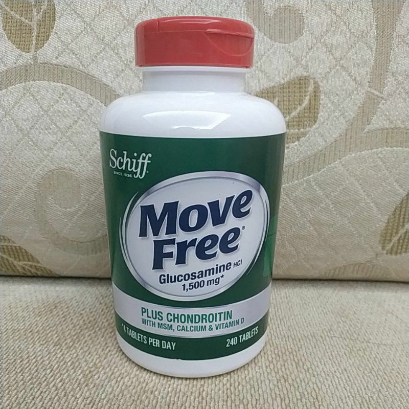 Move Free 葡萄糖胺+軟骨素+MSM+維生素D+鈣錠 240錠 Costco代購 好市多代購