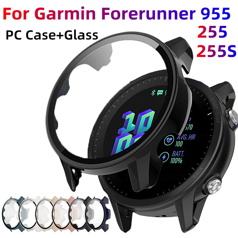 適用佳明Garmin Forerunner 955 PC保護殼 Forerunner 255 S屏幕保護貼 一體玻璃殼