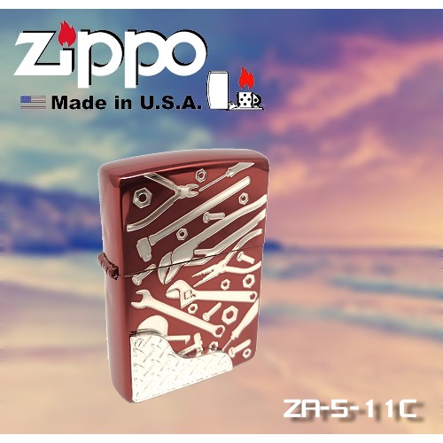 【富工具】美國原廠ZIPPO 防風打火機(贈送125ml打火機油) #ZA-5-11C
