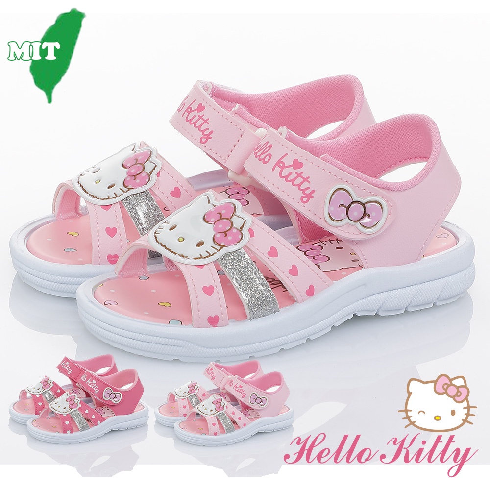 Hello Kitty童鞋 14.5-19.5cm兒童鞋 涼鞋 輕量減壓休閒 粉.桃(聖荃官方旗艦店)