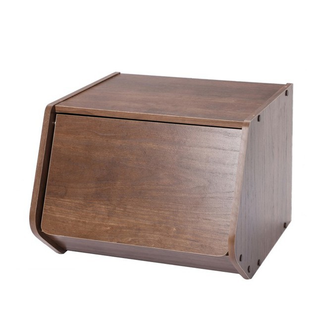 日本IRIS 木質可掀門堆疊櫃 深木色 40cm