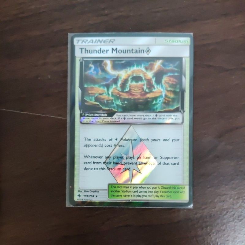 美版英文 Pokemon TCG 神奇寶貝 SM8 遊戲卡 閃卡 菱星卡 場地 Thunder 雷山 191/214