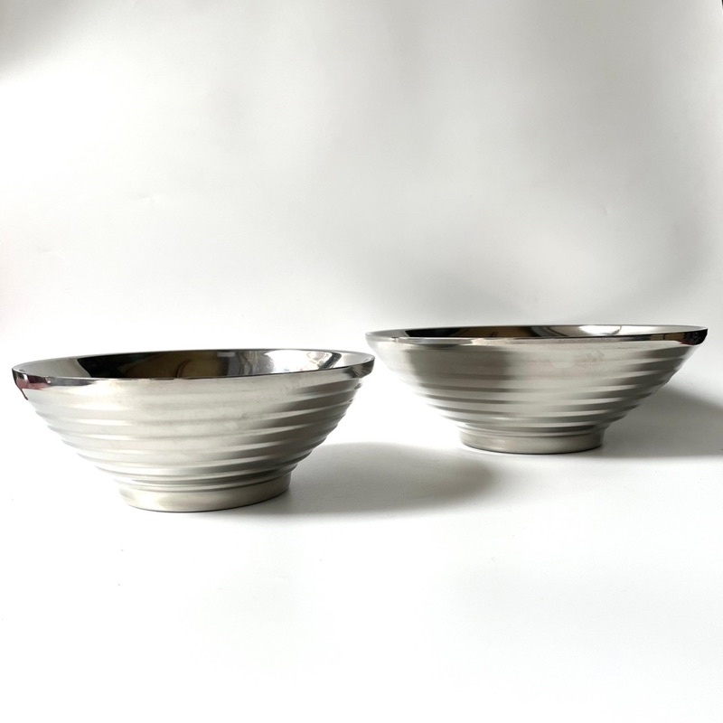 日式拉麵碗 湯麵碗 生意碗 正304不銹鋼拉麵碗 18cm 20cm 22cm 麵碗 隔熱碗 泡麵碗