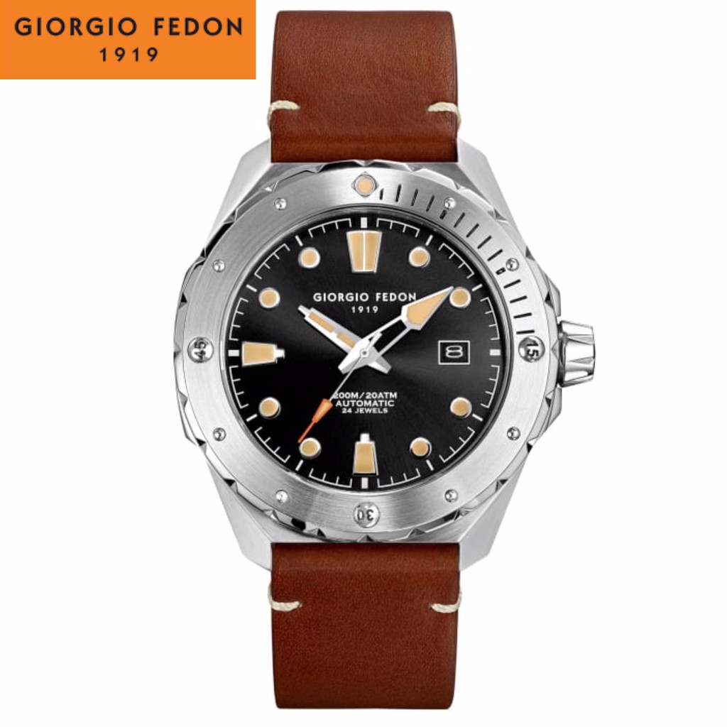 GIORGIO FEDON 喬治菲登1919 Ocean Walker 海行者系列 機械腕錶 GFCJ002 黑x咖啡