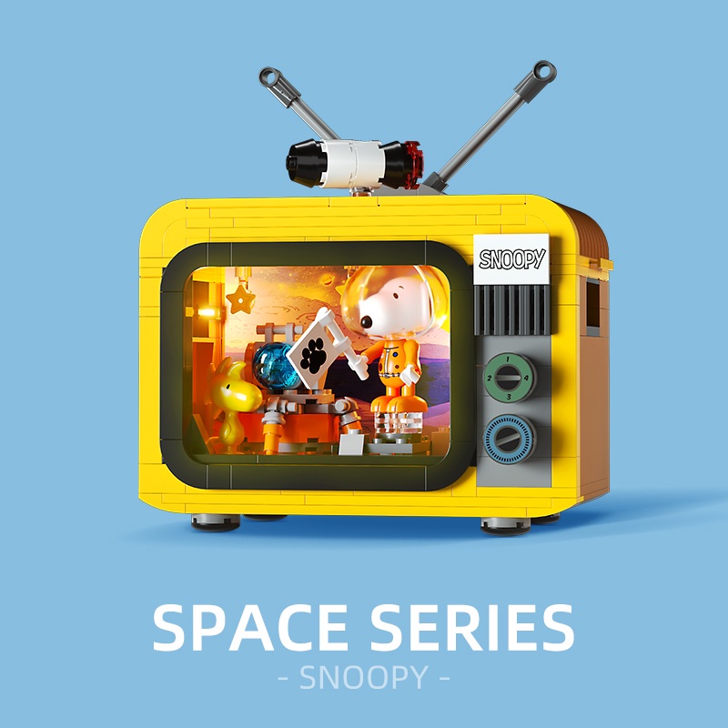 哲高兼容樂高積木史努比正版授權Snoopy電視機拼裝模型益智玩具兒童禮物男女孩