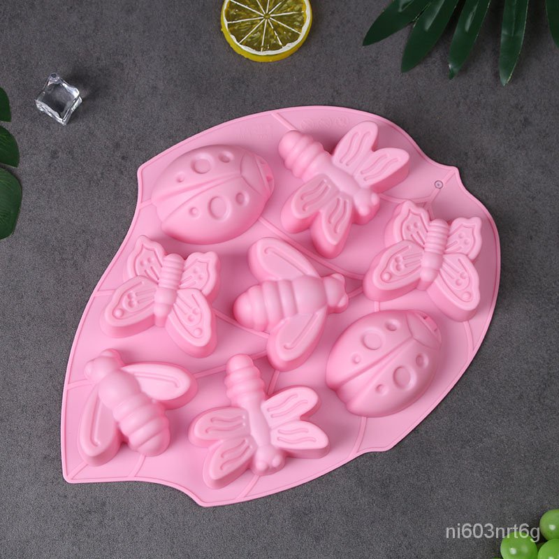 (台灣發貨）蛋糕模具-棒棒糖模具-硅膠模具-烘焙工具食品級硅膠巧克力雪糕模具兒童昆蟲蝴蝶模型缽仔糕白涼粉米糕冰模 nXP