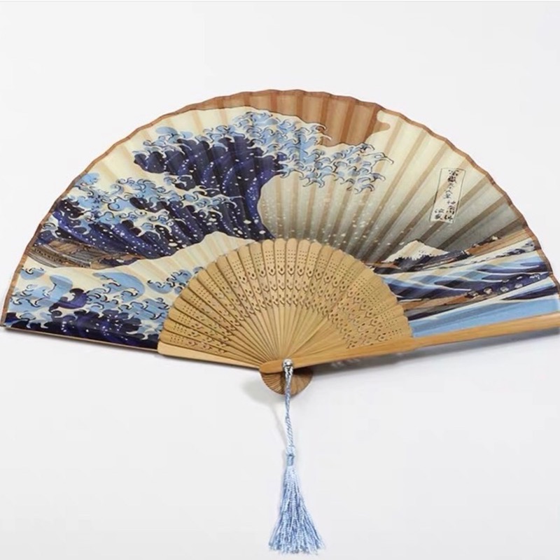 日本和風海浪 日本富士山木扇扇子 蝦皮購物