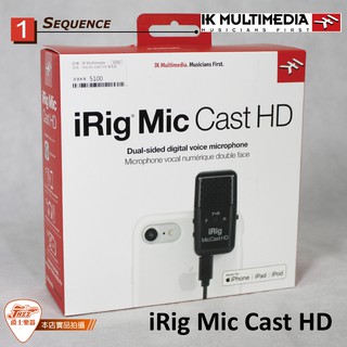 【爵士樂器】IK Multimedia 公司貨 iRig Mic Cast HD 雙向收音數位麥克風 iPhone 電腦