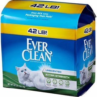 EverClean【42LB】藍鑽袋裝貓砂，無味低敏結塊 19KG