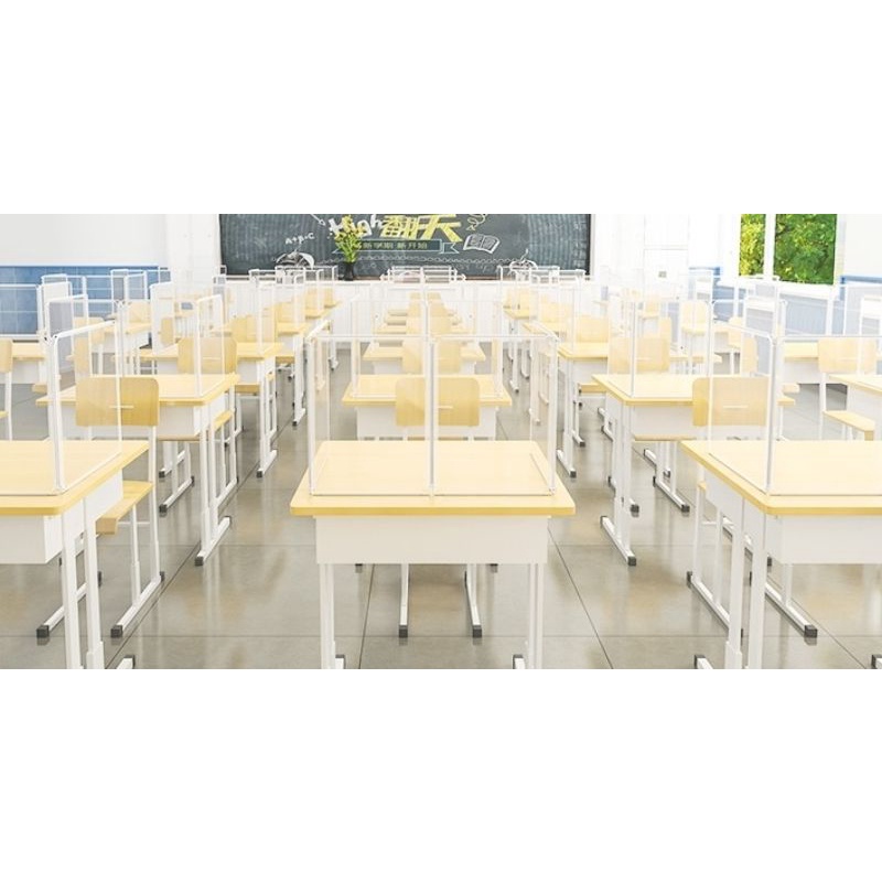 布依的家-非全透明微白透學生課桌防疫隔離板/午餐防飛沫隔板