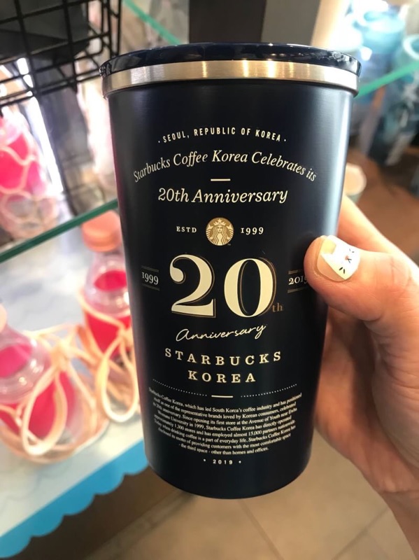 A現貨韓國星巴克20週年限定紀念杯黑色不鏽鋼保溫杯 355ml （黑）A2020044