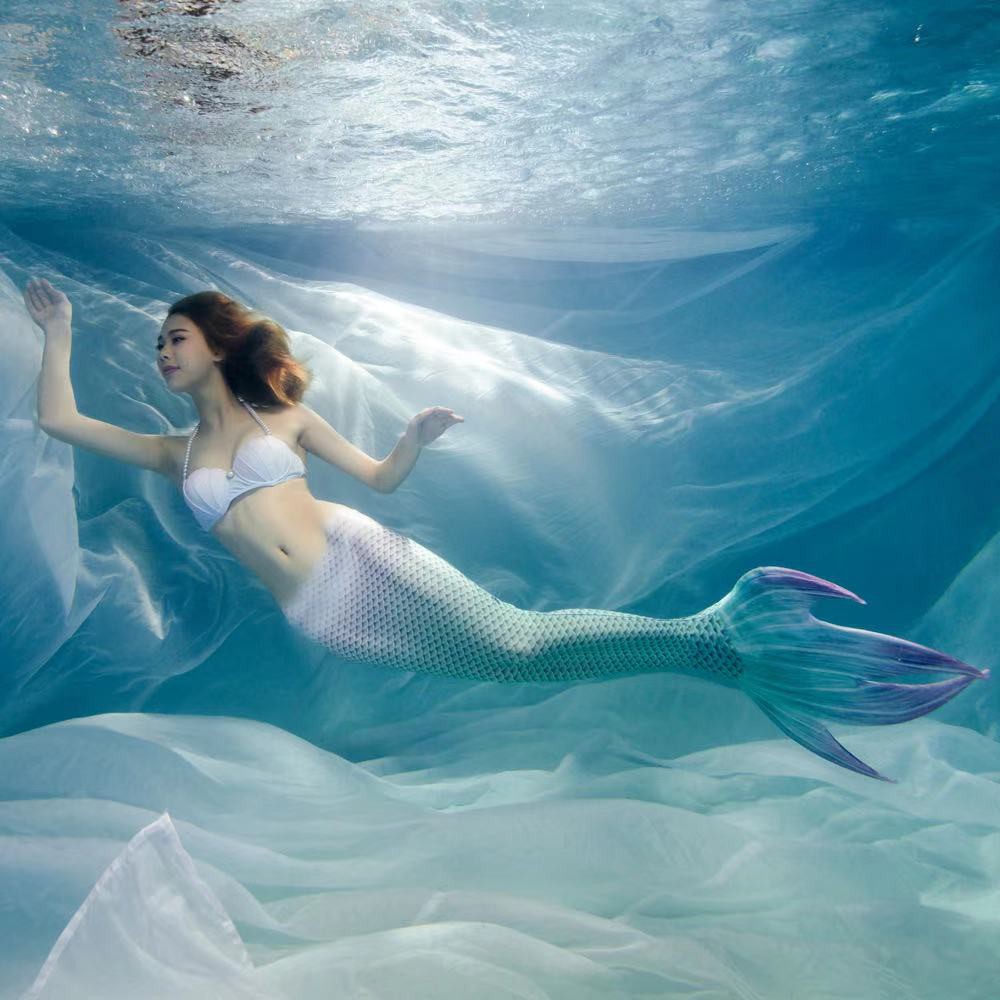 海邊人魚沙灘性感分體式套裝美人魚泳衣潛水裝備成人比基尼泳裝女 蝦皮購物