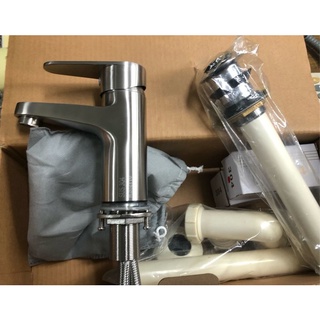 {岱順水電材料}~[水龍頭]~浴室 洗臉臺 單孔 面盆龍頭 304 白鐵 不鏽鋼 不銹鋼 無鉛 陶瓷芯
