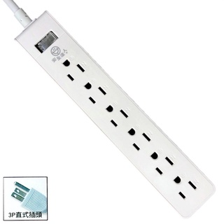 小白的生活工場*安全達人 3P延長線(6插單開)SH4333 S-21606-BO / 6尺(1.8M)