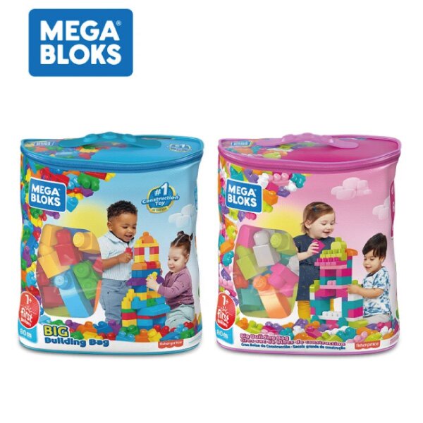 費雪Fisher-Price Mega Bloks 美高積木 80片 積木袋(2色選擇) 米菲寶貝