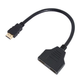 分配線 0.3米HDMI線一分二轉接線公對母HDMI高畫質線1080P電視顯示器分配器